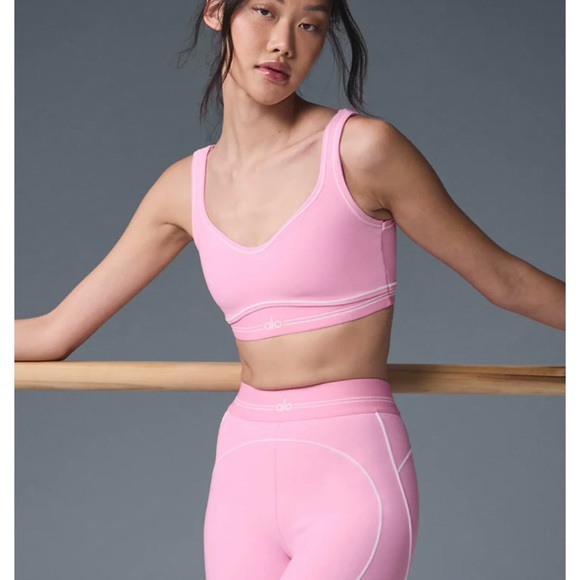 Alo Airbrush Heart Throb Bra NWT Sweet Pink - Picture 5 of 8